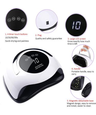 Professional UV LED Nail Dryer Lamp | 4 Timer Settings | Touchscreen & Auto Sensor | Ideal for Gel Shellac & Polygel Nails - Buy Online on GoSupps.com