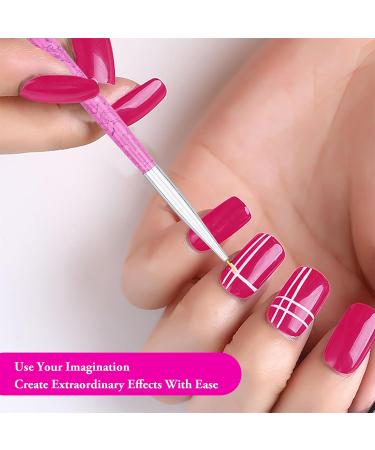 Professional Pink Nail Art Brushes Set - 5 Pcs for Precise and Delicate Nail Designs - Buy Online on GoSupps.com