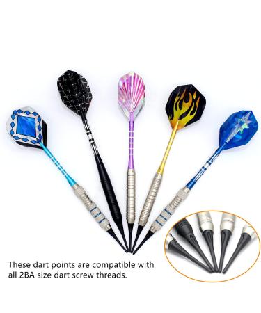 500 Pack ROOBEEO 2BA Thread Plastic Tip Dart Points with Case - Black Soft Dart Tips Replacement for Improved Accuracy - Dart Accessories - Buy Online on GoSupps.com