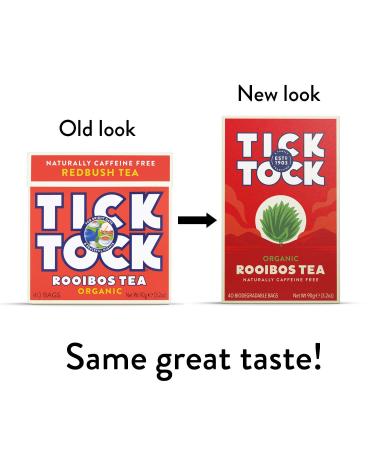 Tick Tock Teas Organic Original Rooibos Tea Bags - 40 Count (Pack of 1) - Buy Online on GoSupps.com