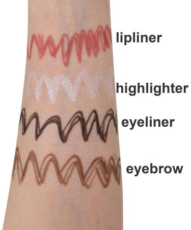 Multi Pencil Makeup Waterproof Multi-Functional Brow | Beauty Product for Women for Travel Comes with Eyeliner Brow Lipliner and Highlighter Puchen Pink - Buy Online on GoSupps.com