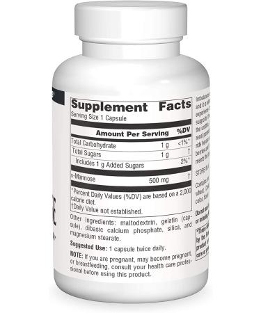 Source Naturals D-Mannose 500 mg - 120 Capsules for Urinary Health - Buy Online on GoSupps.com