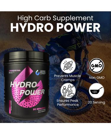 Hydro Power Endurance Fuel | High Carb Vegan Supplement | Maximize Performance & Electrolytes | Gluten-Free Pink Lemonade 20 Servings - Buy Online on GoSupps.com