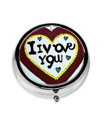 Love Confessionsround Pill Box 3 Compartments Round Pill Box Organizer for Purse Or Pocket &*Portable Travel Pill Box