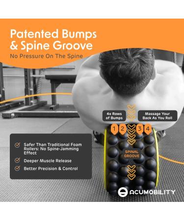 Acumobility Back Roller  Back Stretcher & Back Cracker for Back Pain - Patented Premium Foam Roller 11" Height 7" Width The Ultimate Yoga Wheel  Spine Cracker & Back Massager Wheel for Back Cracking Yellow - Buy Online on GoSupps.com