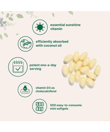 Micro Ingredients Vitamin D3 2 000 IU 500 Softgels | Virgin Coconut Oil | Cholecalciferol Form | Bone Immune & Heart Support | Easy to Swallow Non-GMO - Buy Online on GoSupps.com