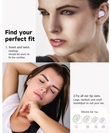 Buy Beinkap 5 Pairs Reusable Ear Plugs for Sleep & Noise Reduction | Hearing Protection for Study Work Concerts Motorcycles - 24dB-33dB (Purple - Buy Online on GoSupps.com