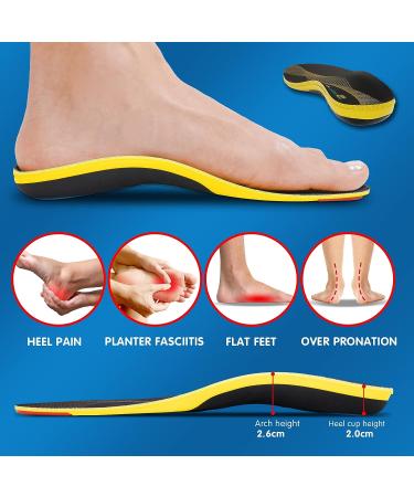 Sushn3D Plantar Fasciitis Insoles - Arch Support Gel Inserts for Men and Women - Foot Pain Relief for Running and Athletic Shoes - Black, Men 10-12.5 / Women 12-14.5 - Buy Online on GoSupps.com