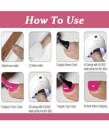 Pink Gel Nail Polish - Jelly Nail Varnish - Peach Pink Long Lasting Non Toxic Formula Gel Polish - UV Gel Nail Polish Soak off UV/LED Lamp Nail Art for Home DIY Gifts for Women - Buy Online on GoSupps.com