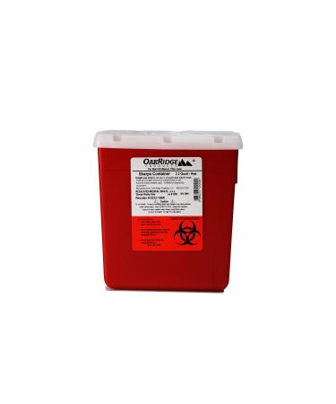 Oakridge Products 2.2 Quart Size Needle Disposal Container | Personal use Size | Rotary lid