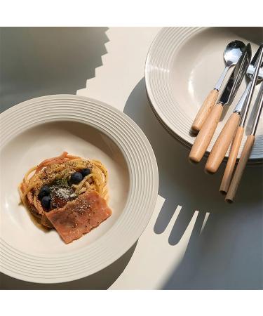 Dinnerware Dishes Plates Dining Plate Pure White Ceramic Plate Thread Hat Plate Deep Plate Dessert Cake Plate Salad Plate Household Kitchen Restaurant Round Plate Dinner Restaurant Family Party Plates - Buy Online on GoSupps.com