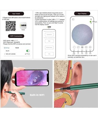 Jteremy Ear Wax Removal Tool - Wireless 5.5mm WiFi Ear Endoscope Cleaner with Camera and LED Lights - Buy Online on GoSupps.com
