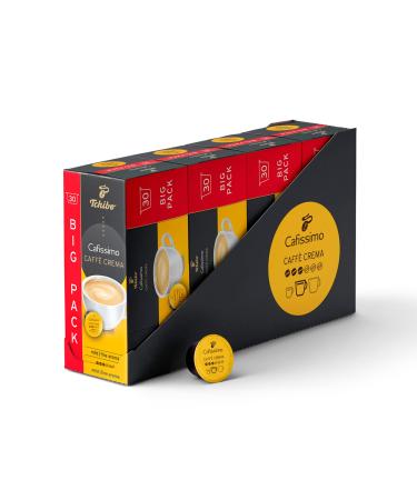 Tchibo Cafissimo Supplement Box Caff Crema Mild coffee capsules 120 pieces - 4x 30 capsules (coffee mild with a gentle aroma) sustainable & fair trade Caff Crema Mild 840 G (1 Pack)