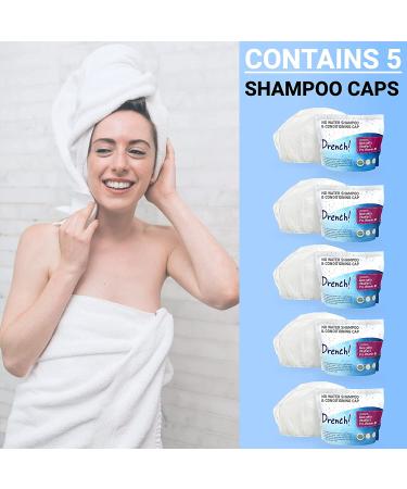 Drench No Water Rinse Free Shampoo Caps 6-Pack - Aloe Vera, Vitamin E, Provitamin B5 - Waterless Shampoo for Elderly or Bedridden - Buy Online on GoSupps.com