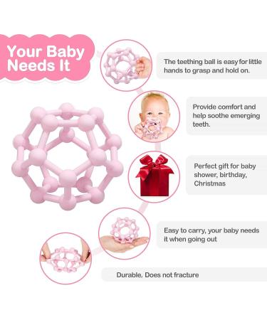 Shop McGmitt Sensorik Bei ring Ball - Silicone Baby Chew Toys for Grip & Early Childhood Education (Pink) | International Shipping Available - Buy Online on GoSupps.com