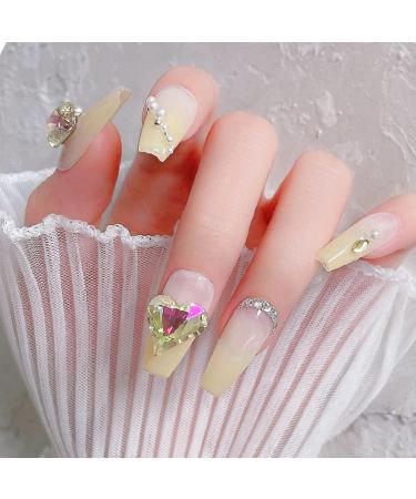 FEIlei 10x Water Droplet Nail Charms Pointed Back Nail Art Charm Heart Nail Rhinestones - Buy Online on GoSupps.com