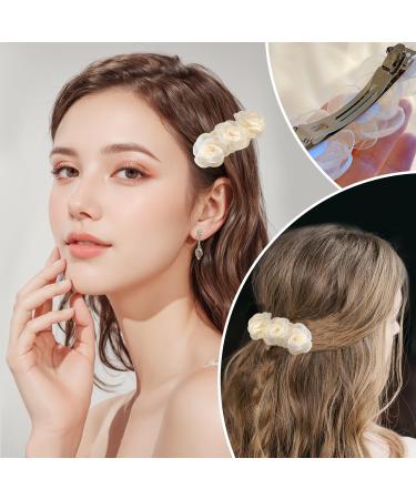 1 Mesh Rose Spring Clip 1 Flower Hair Clip Flower Girl Accessories White Flower Hair Accessories White Headdress Small Flower Hair Clip Flower Girl Hair Accessories Women'S Hair Clip - Buy Online on GoSupps.com