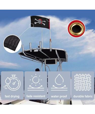 XIFAN Premium Pirate Jolly Roger Flag for Boat 12x18 Inch  Embroidered Red Bandanna Skull and Cross Bones  Heavy Duty Tough Nylon Small Mini Flags Outdoor for Yacht  with Brass Grommets/Weather and Fade Resistant - Buy Online on GoSupps.com