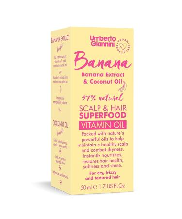 Umberto Giannini Banana Butter Nourishing Superfood Scalp & Hair Oil - 60ml | Vegan & Cruelty-Free Styling Oil for Dry, Textured, Frizzy Hair - Buy Online on GoSupps.com