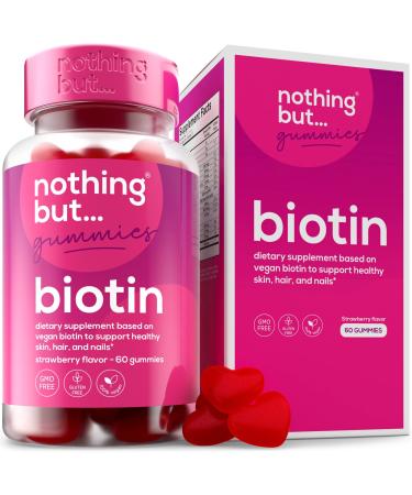 * Biotin Gummies for Hair Growth 5100 mcg - Hair Skin and Nails Vitamins for Men & Women - with Folic Acid Vitamins A C E & D for Faster Hair and Nail Growth 60 Gummies