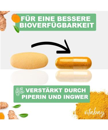 Vitabay Turmeric Capsules 500mg - High Dose Vegan Curcumin with Pepper (270 Capsules 3 Pack) - Best Turmeric Extract for Health Benefits - Buy Online on GoSupps.com