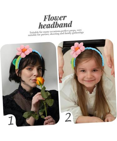 DOITOOL Sunflower Hair Accessories Flower Sunflower Yellow Necklace Hair Decorations Hair Gems for Women Floral Headband for Women Plastic Girl Child Flower Head Pink Wedding - Buy Online on GoSupps.com