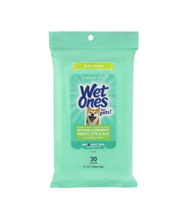 Wet Ones for Pets Extra Gentle Dog Wipes with Witch Hazel for Snout, Eye, Ear - Fragrance-Free Dog Wipes for All Dogs Wipes with Wet Lock Seal - 30 Ct Pouch Dog Wipes 30 Count