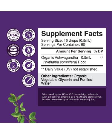 Bundle of High Absorption Magnesium Glycinate Capsules for Calming Sleep Plus Muscle Bone & Nerve Support and Vegan Liquid Ashwagandha Root Extract for Energy Stress and Mood Support - Buy Online on GoSupps.com