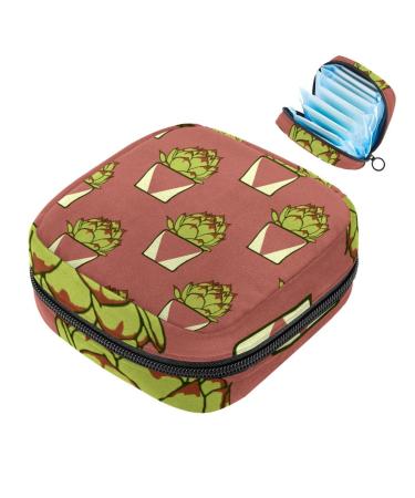 Portable women's binding-storage bags menstrual cup pocket female menstrual pads bags for teenage girls tampons for the first period cactus plant