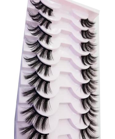 False Eyelashes Half Lashes Natural Look Wispy Lashes Cat Eye DIY Lightweight Reusable Fluffy False Lashes 10 Pairs Fake Eyelashes (23) - Buy Online on GoSupps.com