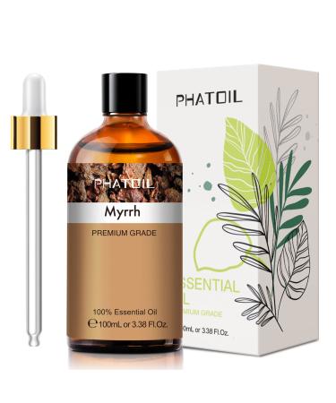 PHATOIL Myrrh Essential Oil 100ML Pure Premium Grade Myrrh Essential Oils for Diffuser Humidifier Aromatherapy Candle Making Myrrh 100 ml (Pack of 1) - Buy Online on GoSupps.com