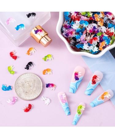 144Pcs Colorful Fish Nail Charms - Kawaii Mermaid & Koi Dangle Lucky Charms for Nail Art, Scrapbooking & Decor - Buy Online on GoSupps.com