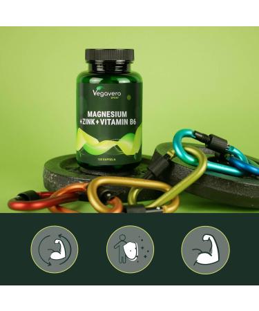 ZMA Vegavero | No Additives & Vegan | With Zinc + Natural Magnesium + Vitamin B6 | Superior Quality: With Aquamin Mg | Zinc Aspartate | Bodybuilding & Sleep | 120 Capsules - Buy Online on GoSupps.com