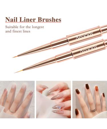 5pcs Double-Ended Acrylic Nail Art Brushes Set - Rose Gold Nail Tools for DIY Manicure & Salon Quality 3D Nail Art Decorations - Buy Online on GoSupps.com