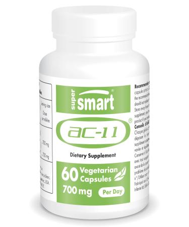 Supersmart - AC-11 Supplement (Cat's Claw Extract) 700mg per Day - Uncaria Tomentosa Bark - Cell DNA Repair - Anti Aging & Immune Support | Non-GMO & Gluten Free - 60 Vegetarian Capsules