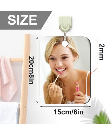 JUNEBRUSHS 2 Pack Medium Shower Mirror for Shaving - Fogless & Shatterproof - Wall Hanging/Handheld Makeup - Men's Portable Travel Camping Mirrors - 6x8 Inches - Buy Online on GoSupps.com