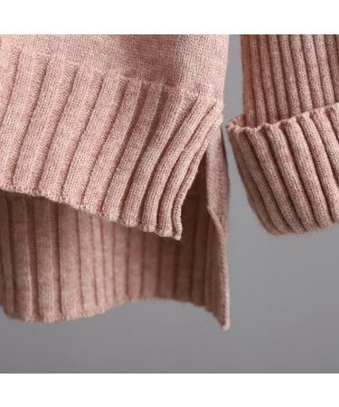 Women's Knitted Evening Pants Suit Set | High Collar Sweater | Autumn/Winter Thermal Beige - Buy Online on GoSupps.com
