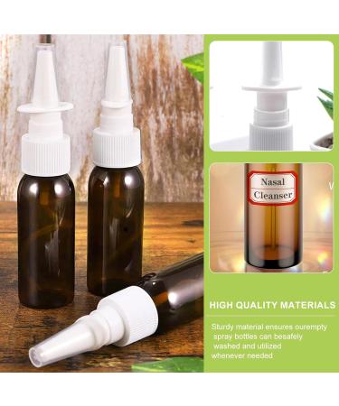 Omevett 6 Pcs Nasal Spray Bottle 30ML Empty Amber Glass Nasal Spray Bottles Refillable Fine Mist Sprayers Portable Nasal Spray Bottles Container with 6 Pcs Funnels and Labels for Saline Essential Oils - Buy Online on GoSupps.com