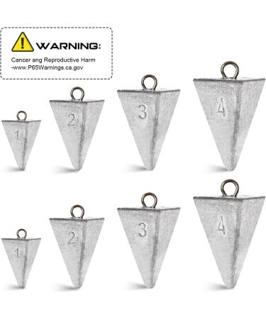 Saltwater Fishing Sinker Weights Set - 1oz, 2oz, 3oz, 4oz (28g, 56g, 84g, 112g) - 8 Pcs - Buy Online on GoSupps.com