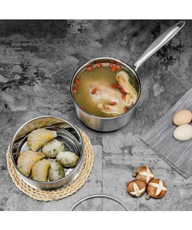 Nonstick Milk PanMilk Pan Cooking pots Milk Pan Household Multifunctional Stainless Steel Non-Stick Pan Inner Wall with Scale Label with Glass Cover - Buy Online on GoSupps.com