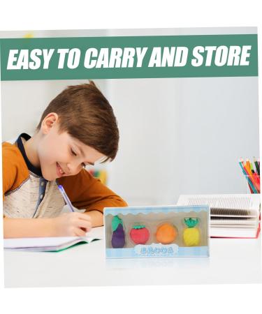  jojofuny jojofuny 4 Pieces Mini Food-Shaped Erasers for Boy Girl Cute Fruit Vegetable Erasers for School for Creative Activities - Buy Online on GoSupps.com