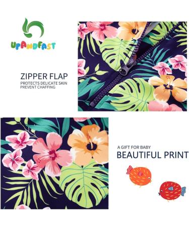 UPF 50+ Dark Blue Baby Girl One Piece Swimsuit with Sun Hat | 18-24 Months - Buy Online on GoSupps.com