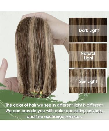 Buy Hetto Clip-In Extensions | Real Remy Hair #4/27 Dark Brown & Red Blonde Highlights - 80g 30 cm | International Shipping Available - Buy Online on GoSupps.com