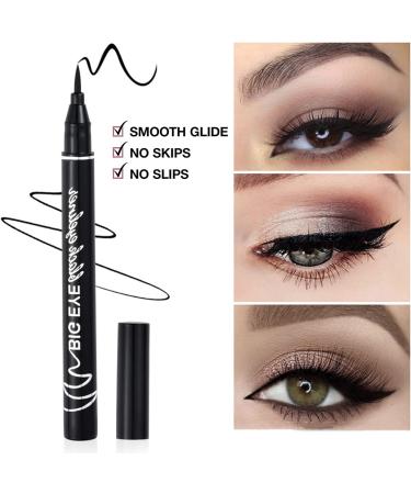 Waterproof Matte Black Liquid Eyeliner Pencil with Eye Liner Stencil for Beginners - Long-Lasting Eye Makeup Pen Primer - Buy Online on GoSupps.com