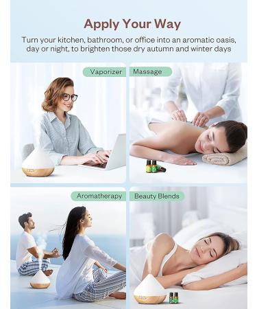 AOSNO 6pc Essential Oils Gift Set - Top 6 Aromatherapy Oils for Candle Making, Skin, Massage, Hair Care & Diffuser - 100% Pure 0.34 Fl Oz (Pack of 6) - Buy Online on GoSupps.com