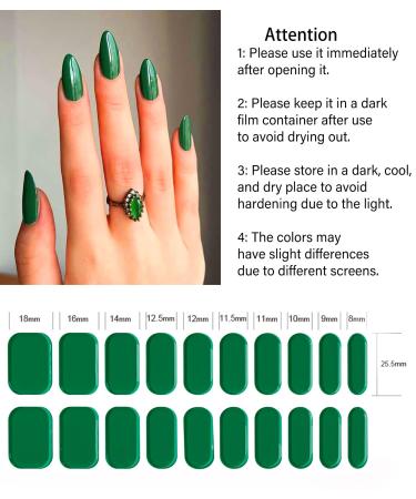 Wahrshei 20pcs Green UV Gel Nail Foil Strips | Self-Adhesive Gel Nail Stickers & Wraps for Perfect Nail Art - Buy Online on GoSupps.com