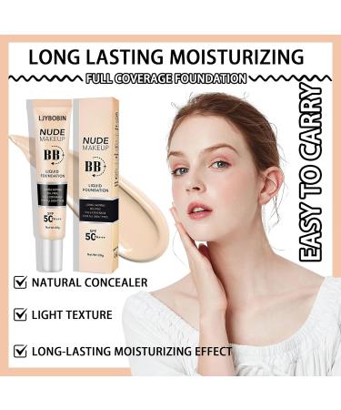 Hydrating BB Cream Waterproof Flawless Concealer Full Coverage BB Cream for All Skin Types Long Lasting Moisturizing Full Coverage Liquid Foundation for Men & Women(Ivory) - Buy Online on GoSupps.com