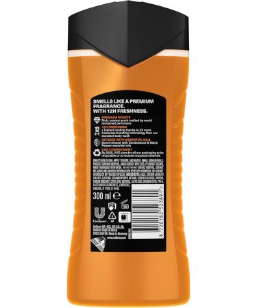Unilever Benelux AX Fine Fragrance Collection Copper Santal Shower gel for 12 hours of freshness with the scent of luxurious perfume 6 x 300 ml Value pack - Buy Online on GoSupps.com