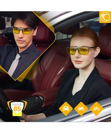 Prism Drive85 Clip-On Blue Light Filter Glasses - 85% Reduction for Day & Night Vision | Ideal for Drivers | Unisex Design - Buy Online on GoSupps.com