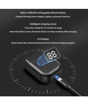 Electric Razor for Men Type-C Rechargeable Mini Electric beard Shaver with LCD Display Cordless Mens Rotary Razor IPX7 Waterproof Wet and Dry Shaver for Home and Travel use Easy to Clean & Carry - Buy Online on GoSupps.com